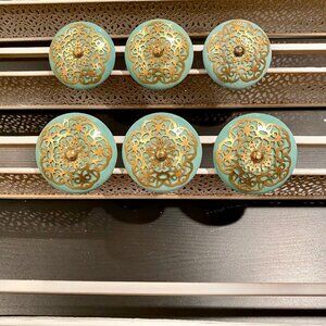 Many new sets of 6 ceramic and metal pull/knobs